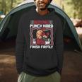Punch Hard Finish Firmly Kickboxer Fan Muay Thai Boxing Men Hoodie