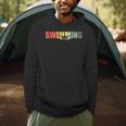 Retro Swimming Vintage Swimming Swimmer Men Hoodie
