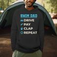 Swim Dad Drive Pay Clap Repeat Swimming Team Father Men Hoodie