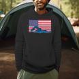 USA Flag Swimmer Swimming Sport Athlete Swim Swimming Men Hoodie