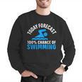 100 Chance Of Swimming Swimmer Swimming Men Graphic Sweatshirt