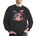 American Flag Drum Kit Patriotic US Drum Art Men Graphic Sweatshirt