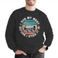 BBQ Dad Offset Smoker Pit Accessory I Rub My Meat Text Men Graphic Sweatshirt