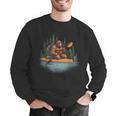 Bigfoot Kayak Paddling Lake Canoe Bigfoot Sasquatch Kayaking Men Graphic Sweatshirt