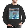 Competitive Swim Team Funny Kitty Cat Swimming Men Graphic Sweatshirt Competitive Swim Team Funny Kitty Cat Swimming Men Graphic Sweatshirt
