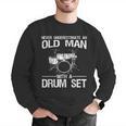 Cool Drummer Art Men Dad Drum Set Player Drum Kit Musician Men Graphic Sweatshirt