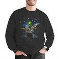 Drum Kit Percussionist Drummer Van Gogh Alien Playing Drums Men Graphic Sweatshirt Drum Kit Percussionist Drummer Van Gogh Alien Playing Drums Men Graphic Sweatshirt