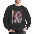 Drummer Eat Sleep Drum Repeat Drum Kit Musician Men Graphic Sweatshirt