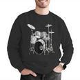 Drums Drum Kit Music Men Graphic Sweatshirt Drums Drum Kit Music Men Graphic Sweatshirt
