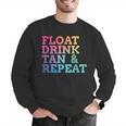Float Drink Tan Repeat Summer Swimming Beach Pool Vacation Men Graphic Sweatshirt