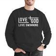 Love God Love Swimming Swim With Jesus For Christian Athlete Men Graphic Sweatshirt Love God Love Swimming Swim With Jesus For Christian Athlete Men Graphic Sweatshirt