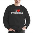 I LOVE HEART SWIMMING Men Graphic Sweatshirt