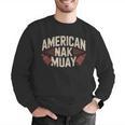 Muay Thai American Nak Fighter Identity Boxing Proud Sport Men Graphic Sweatshirt