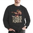 Muay Thai Fighter Tiger Knee Vintage Distressed Badge Men Graphic Sweatshirt