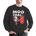 Muay Thai Moo Thai Thai Boxing For Youth Muay Thai Cow Men Graphic Sweatshirt