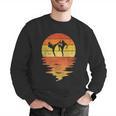 Muay Thai Shirt Retro Sunset 70s Vintage Muay Thai Men Graphic Sweatshirt