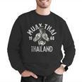 Muay Thai Thailand Vintage Tiger Fighter Training Small Men Graphic Sweatshirt