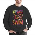 Peace Love Swim Swimming Tie Dye Swimmer Swimming Swim Team Men Graphic Sweatshirt