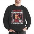 Punch Hard Finish Firmly Kickboxer Fan Muay Thai Boxing Men Graphic Sweatshirt