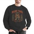 Retro Muay Thai Discipline Thai Boxing Warrior Art Men Graphic Sweatshirt