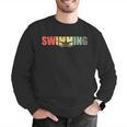 Retro Swimming Vintage Swimming Swimmer Men Graphic Sweatshirt Retro Swimming Vintage Swimming Swimmer Men Graphic Sweatshirt