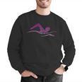 Silhouette Icon Swimmer Stuff Girls Swimming Men Graphic Sweatshirt
