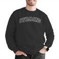 Swimming Athletic Lettering Swimmer Coach Men Graphic Sweatshirt