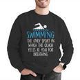 Swimming Coach Yells Breathing Swimmer Swim Team Men Graphic Sweatshirt