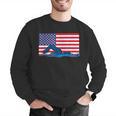 USA Flag Swimmer Swimming Sport Athlete Swim Swimming Men Graphic Sweatshirt