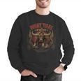 Vintage Muay Thai Dad Thai Boxing Fighter Father Buffalo Men Graphic Sweatshirt