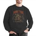 Vintage Muay Thai Wai Kru Thai Boxing Ritual Art Crocodile Men Graphic Sweatshirt
