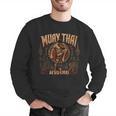Vintage Muay Thai Wai Kru Thai Boxing Ritual Art Men Graphic Sweatshirt