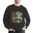 Women's Lakeside Canoe Cabin Escape Scene Men Graphic Sweatshirt Women's Lakeside Canoe Cabin Escape Scene Men Graphic Sweatshirt