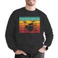 Women's Retro Drum Kit Silhouette With Color Stripes Men Graphic Sweatshirt Women's Retro Drum Kit Silhouette With Color Stripes Men Graphic Sweatshirt