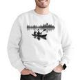 Canoe Silhouette Forest Lake Reflection Men Graphic Sweatshirt