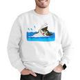 Cat Swimming Pool Men Graphic Sweatshirt