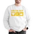 Drum Kit Band Drumming Drumsticks Musical Drums Men Graphic Sweatshirt