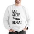 Eat Sleep Canoe Repeat Canoeing Outdoors Raglan Baseball Tee Men Graphic Sweatshirt