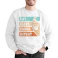 Eat Sleep Canoe Repeat Vintage Canoeing Canoeist Men Boys Raglan Baseball Tee Men Graphic Sweatshirt