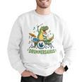 T-Rex Drumming With Drum Kit And Musical Notes Men Graphic Sweatshirt T-Rex Drumming With Drum Kit And Musical Notes Men Graphic Sweatshirt