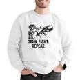 Women's Train Fight Repeat Nak Muay Thai Boxing Fighter Men Graphic Sweatshirt Women's Train Fight Repeat Nak Muay Thai Boxing Fighter Men Graphic Sweatshirt