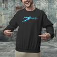 Blue Water Swimming In Freestyle Stroke Men Graphic Sweatshirt Blue Water Swimming In Freestyle Stroke Men Graphic Sweatshirt
