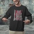 Drummer Eat Sleep Drum Repeat Drum Kit Musician Men Graphic Sweatshirt