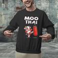 Moo Thai Muay Thai Cow Thai Boxing For Kids Muay Thai Men Graphic Sweatshirt