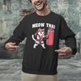 Muay Thai Cat Meow Thai Women Neko Costume Muay Thai Men Graphic Sweatshirt