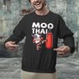 Muay Thai Moo Thai Thai Boxing For Youth Muay Thai Cow Men Graphic Sweatshirt