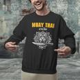 Muay Thai Sak Yant MMA Tattoo Tiger Lion Knife Martial Art Men Graphic Sweatshirt