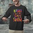 Peace Love Swim Swimming Tie Dye Swimmer Swimming Swim Team Men Graphic Sweatshirt