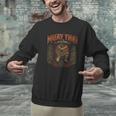 Retro Muay Thai Discipline Thai Boxing Warrior Art Men Graphic Sweatshirt