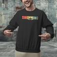 Retro Swimming Vintage Swimming Swimmer Men Graphic Sweatshirt Retro Swimming Vintage Swimming Swimmer Men Graphic Sweatshirt